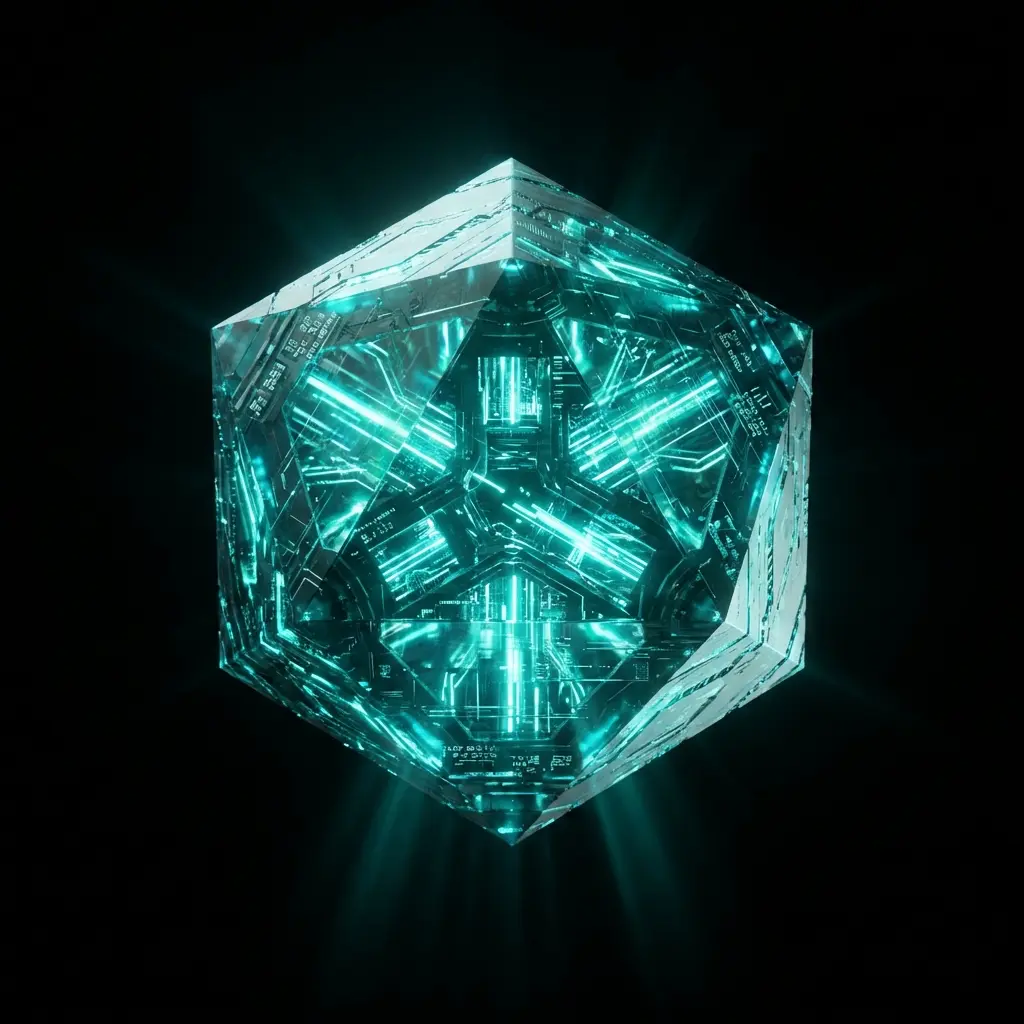 a futuristic 3d data crystal node multifaceted an 1769779176932