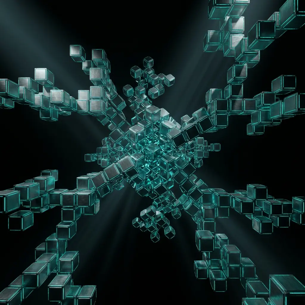 a futuristic 3d modular structure of identical dat 1770743299245