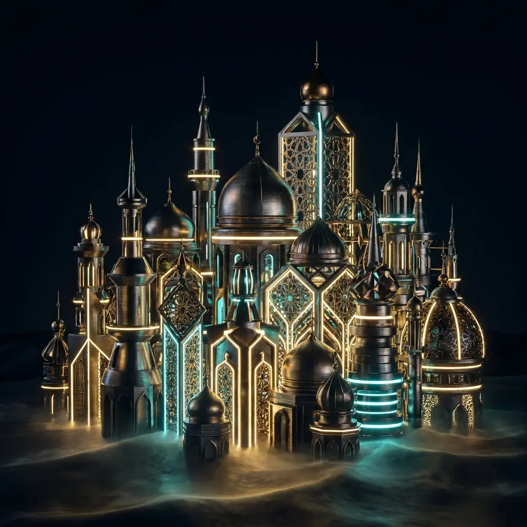 an abstract visualization of a futuristic desert m 1770727199880