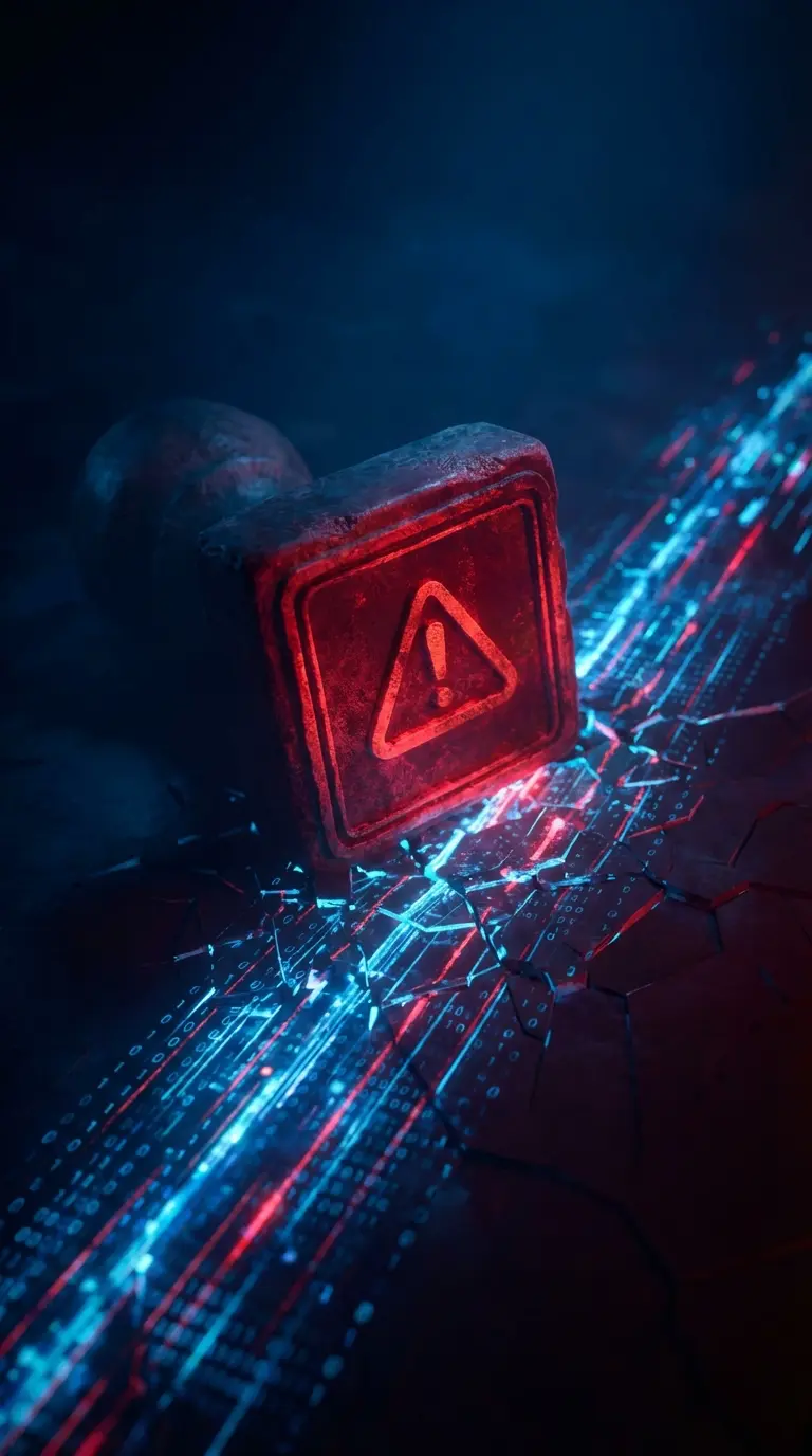 Home dark moody vertical image of a red warning stamp o 1773471986109