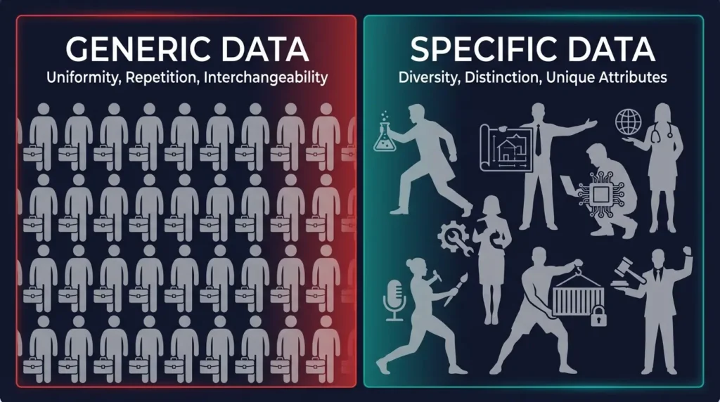 Comparison of generic profession labels like Business Executive and Entrepreneur versus realistic UHNWI professions like Quantum Computing Principal of Family Office and Biotech Exit Managing Partner