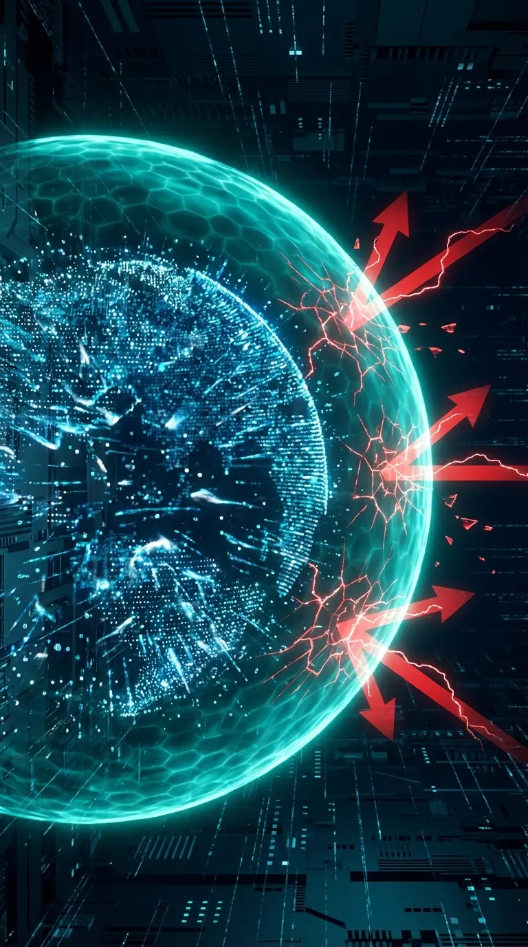 Home vertical image of a glowing teal shield protecting 1773471991706