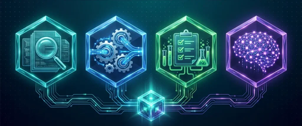 Four professional teams using born-synthetic data: compliance officers, data engineers, QA testers, and AI/ML researchers