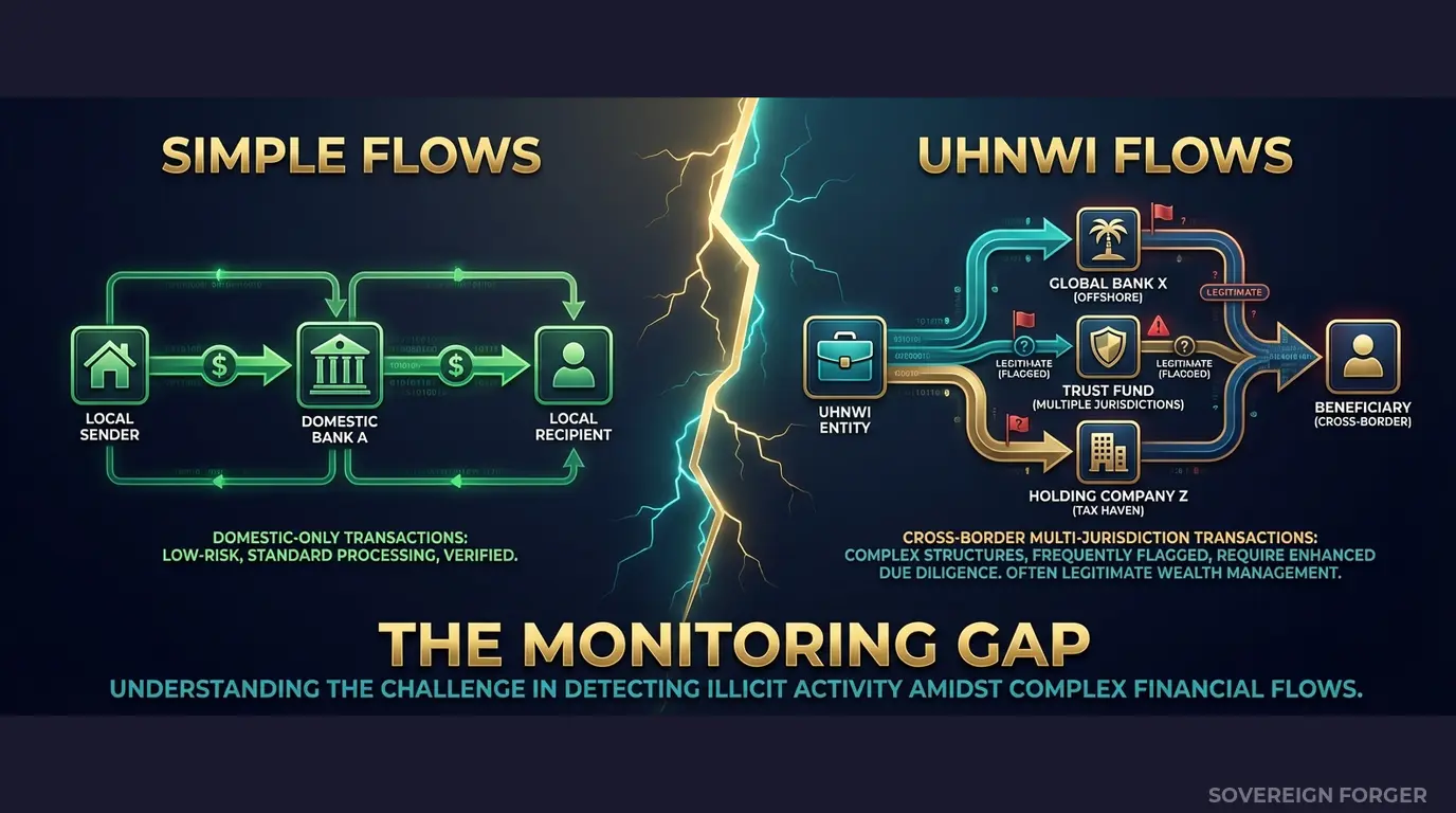 Problem visualization — traditional bank transaction monitoring